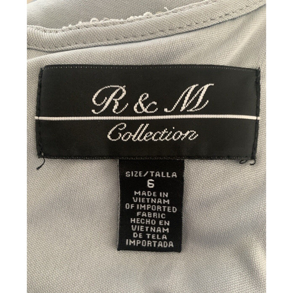 Vintage R&M Collection Lace Maxi Dress Womens Size 6 Pale Blue Sequins & Jacket - Picture 8 of 16